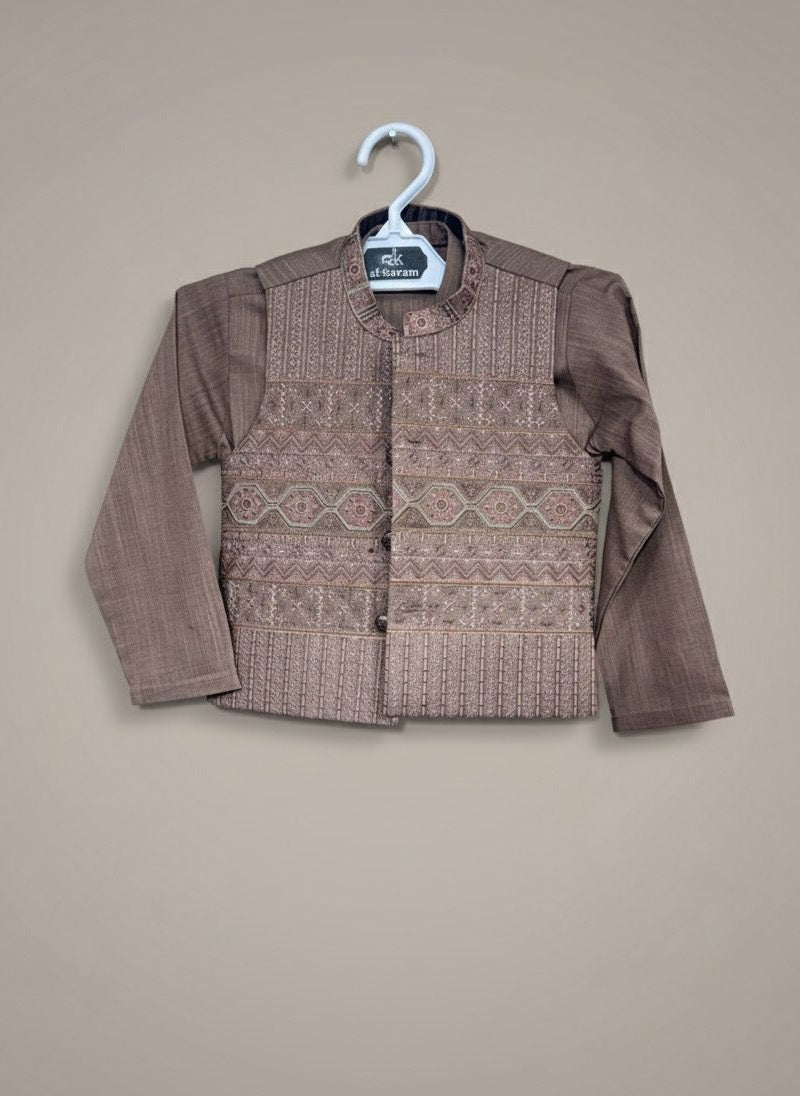Boys Traditional Kurta with Embroidered Vest | Sizes 14β30