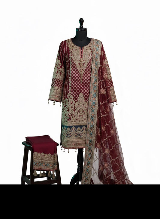 Embroidered Stiched Shalwar Kameez Suit