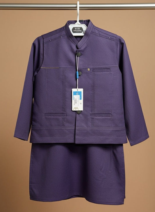 Boys Traditional Kurta with Embroidered Vest | Sizes 24–28